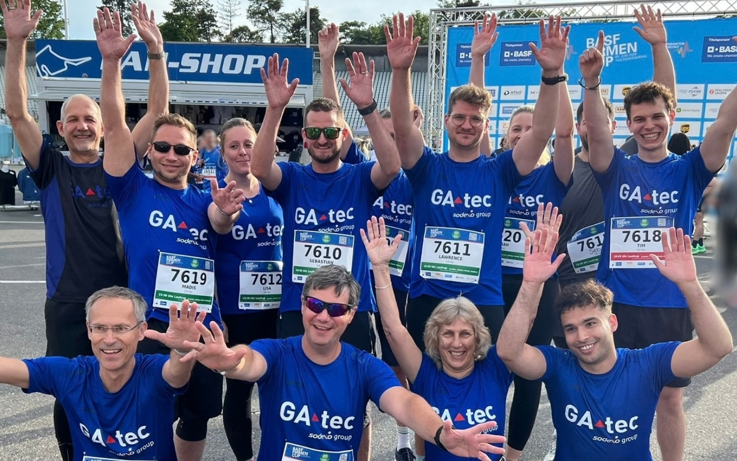 In der Grafik ist das #TeamGAtec auf dem BASF Firmencup in Hockenheim zu sehen.
