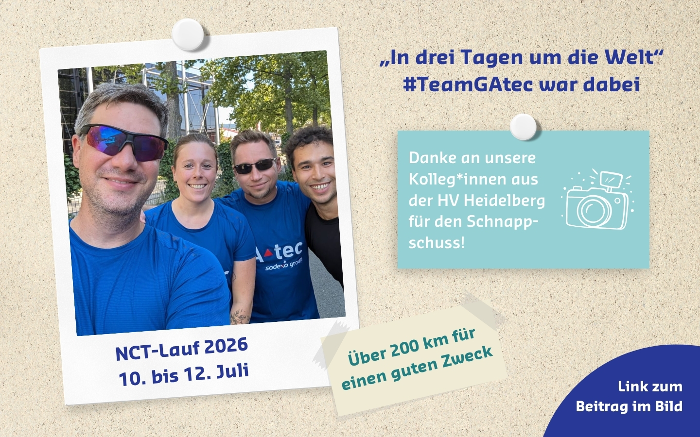 In der Grafik ist das #TeamGAtec auf dem NCT-Lauf zu sehen.
